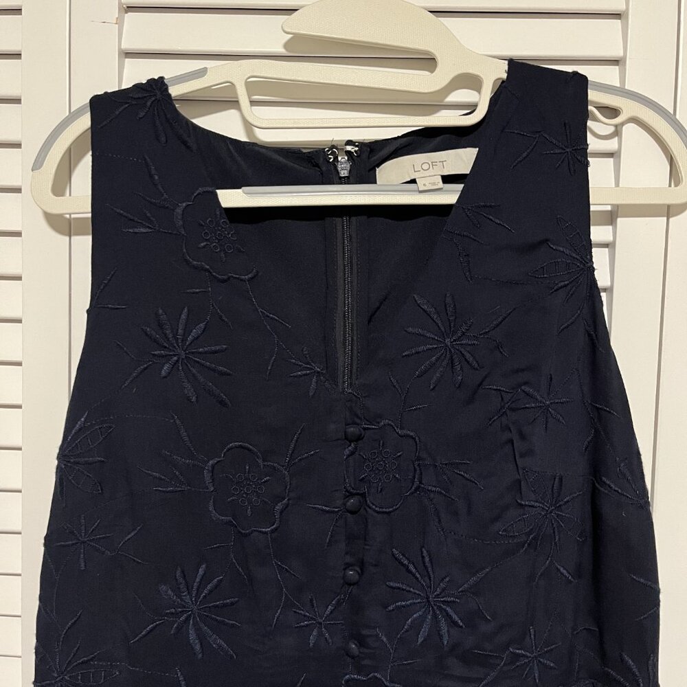LOFT Navy Blue Dress (6) - Picture 2 of 5